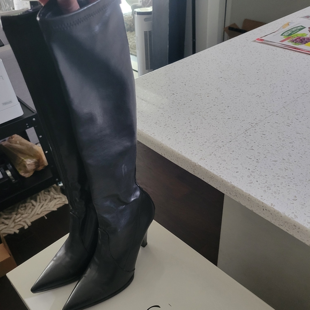 CASADEI Black Leather Boots
